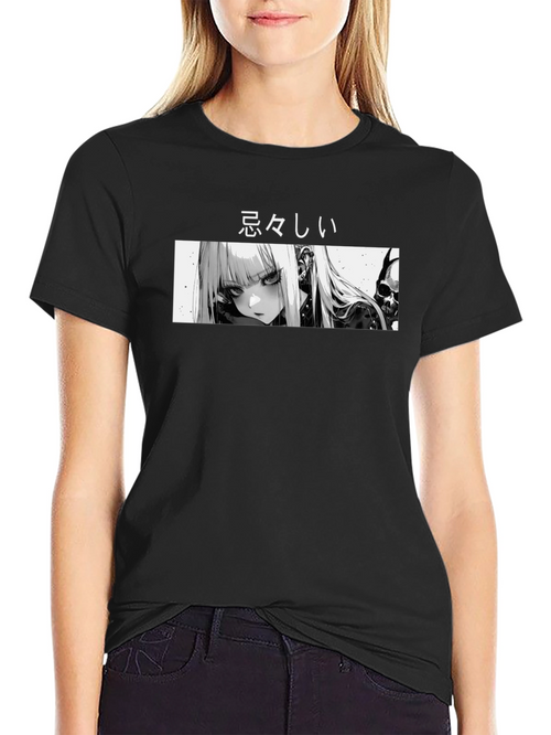Anime Graphic Black T-Shirt