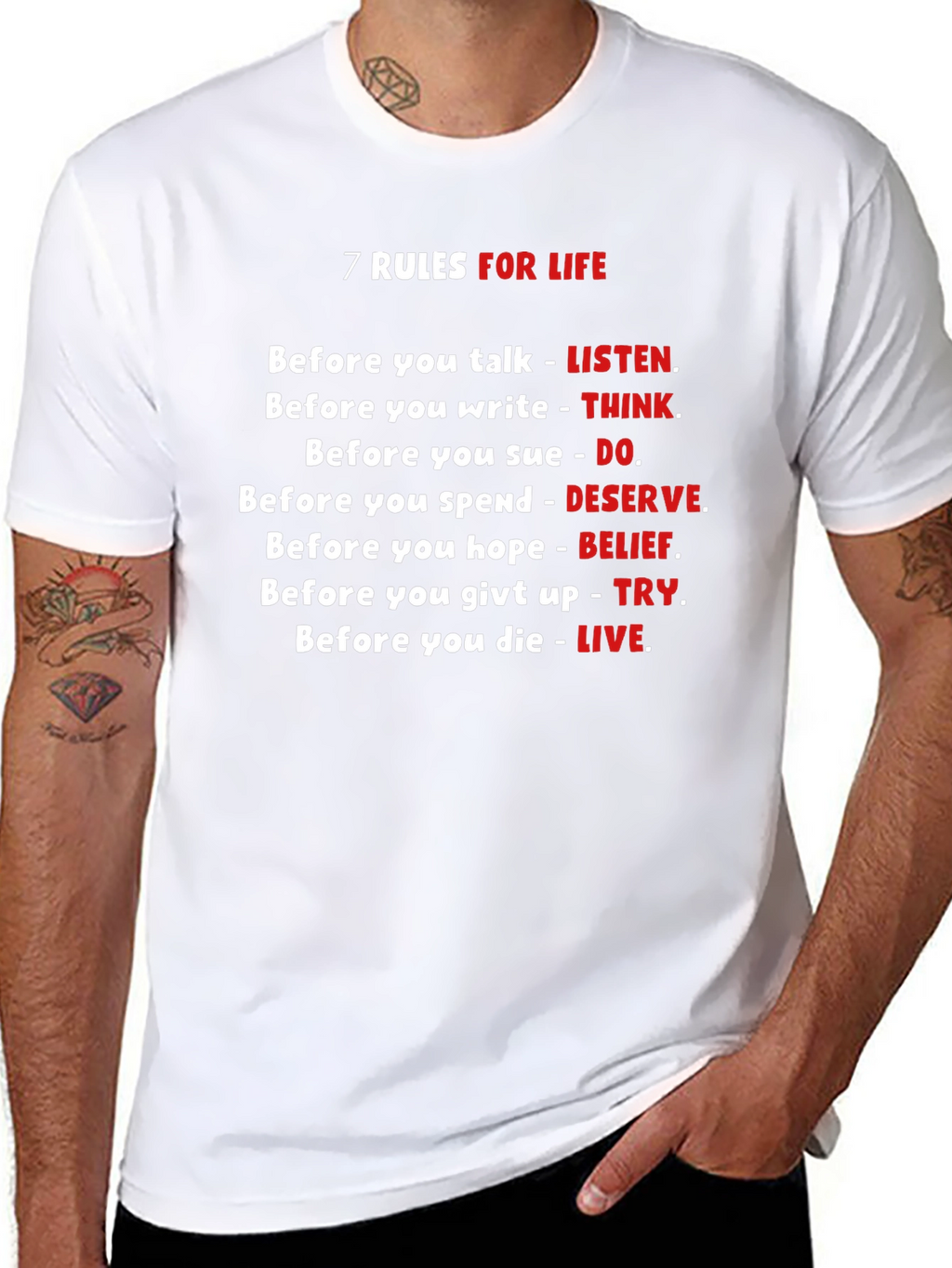 7 Rules For Life Graphic T-Shirt