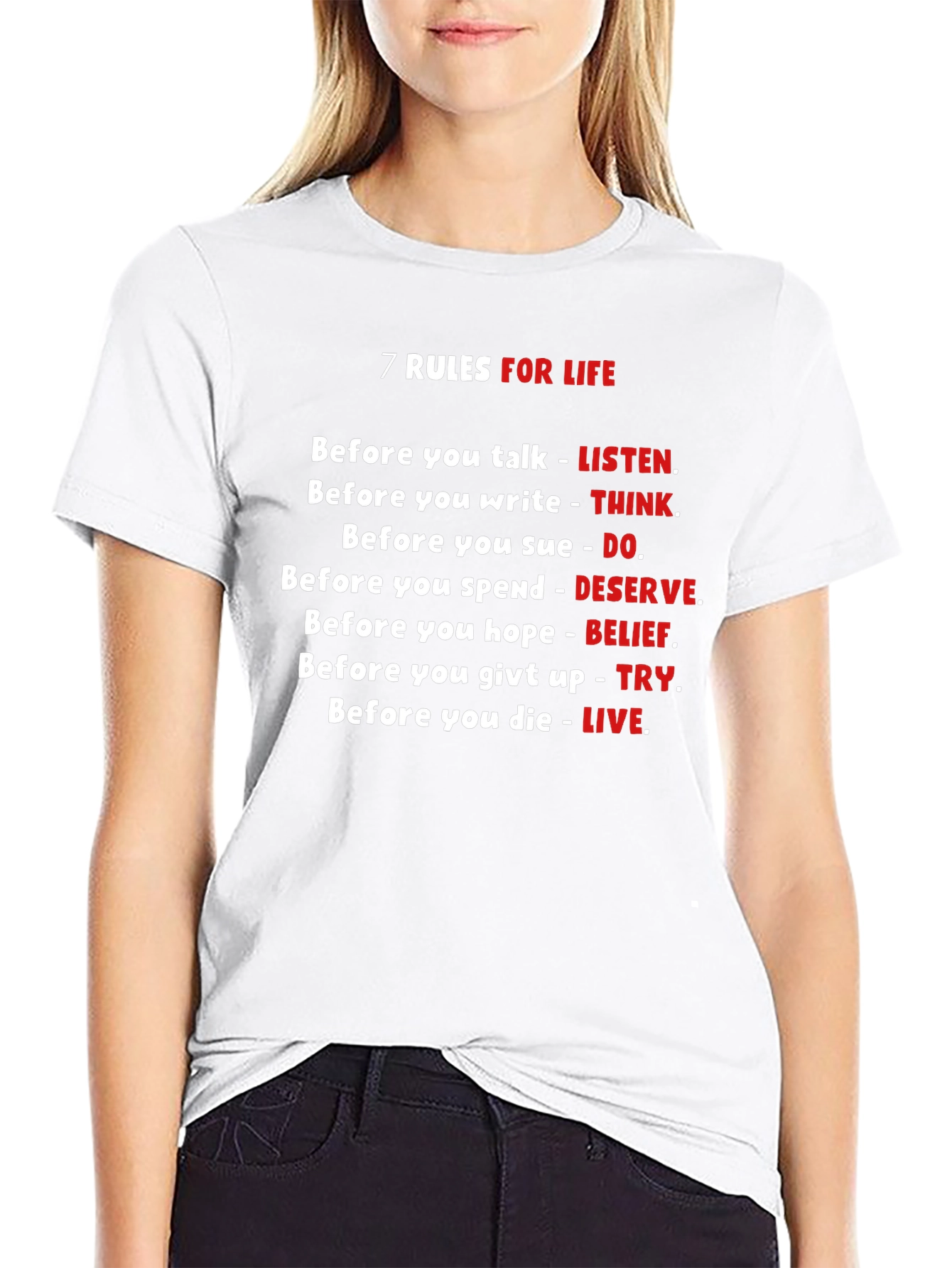 7 Rules For Life Graphic T-Shirt