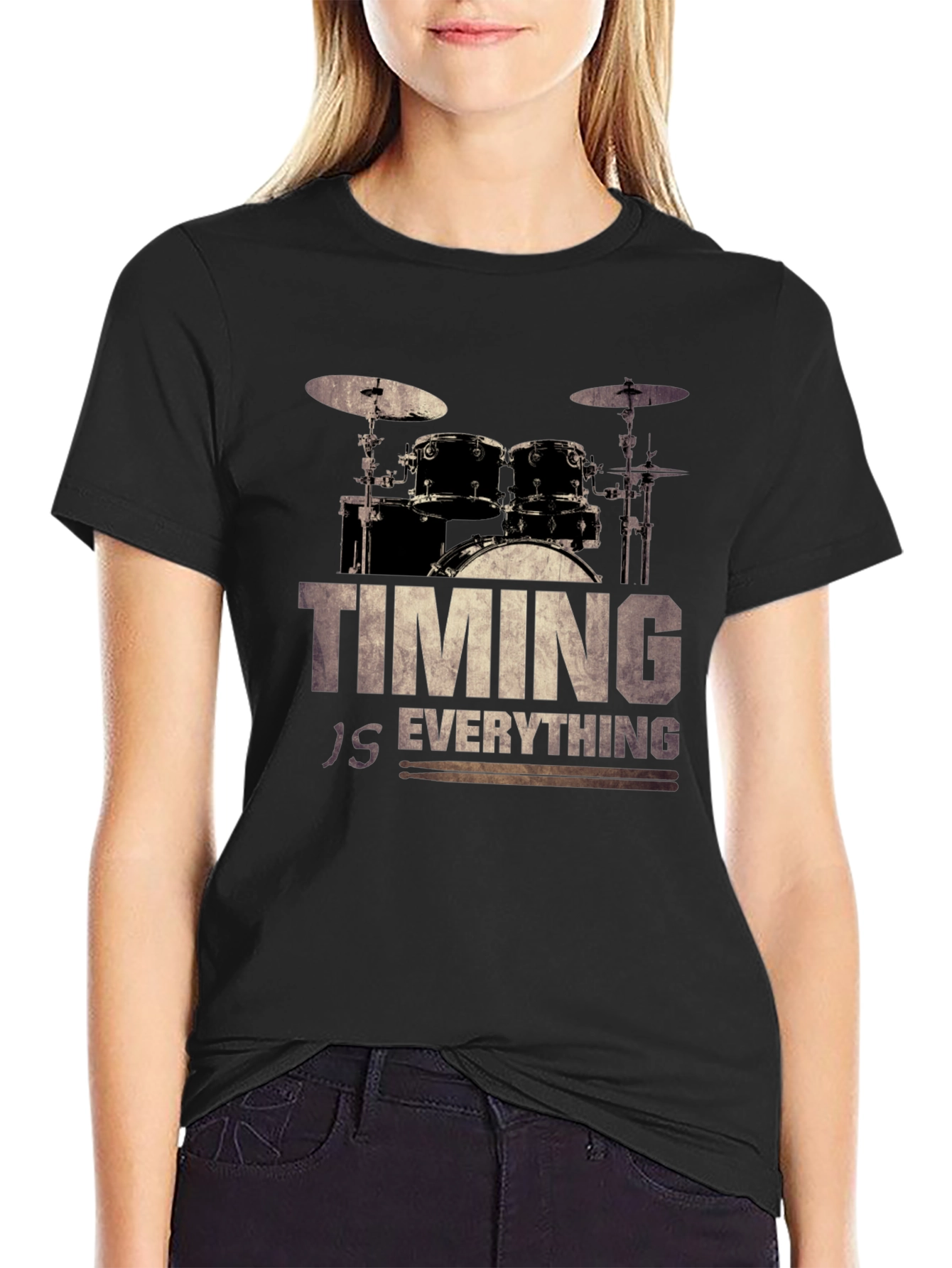 Timing Is Everything Drum Set Graphic Tee