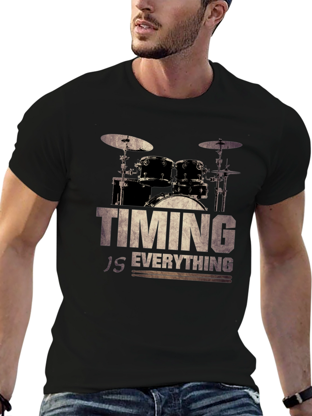 Timing Is Everything Drum Set Graphic Tee
