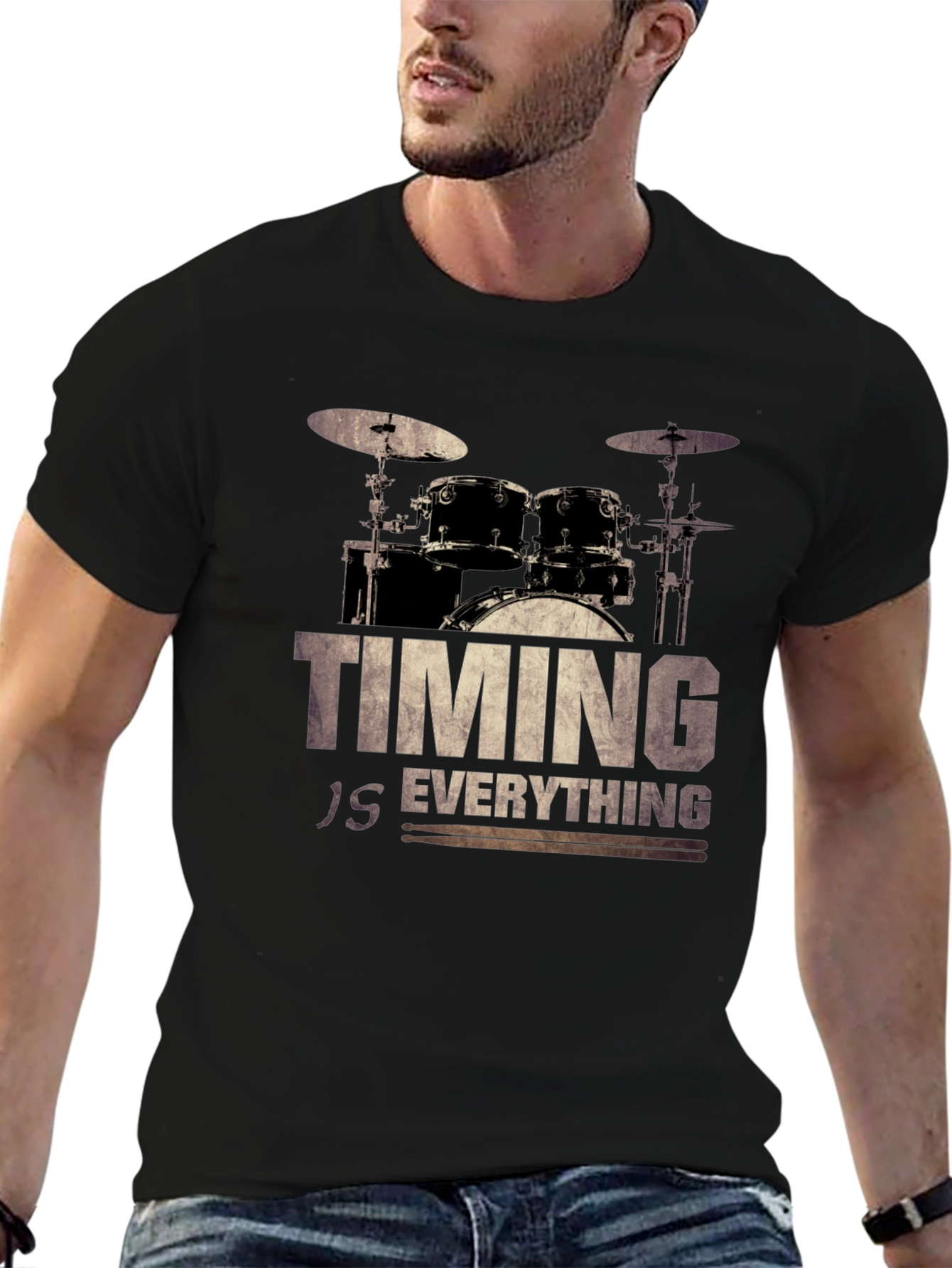 Timing Is Everything Drum Set Graphic Tee