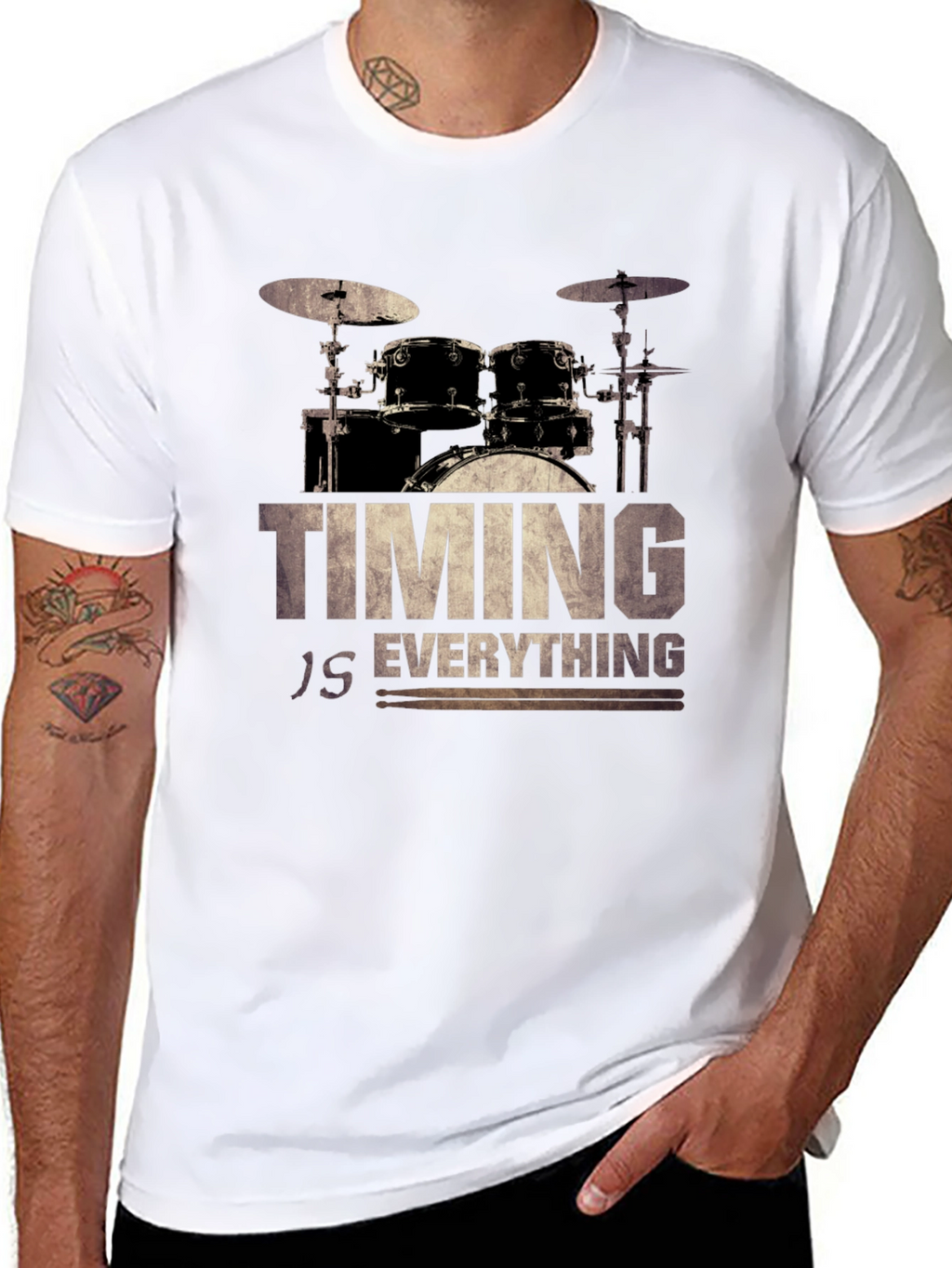 Timing Is Everything Drum Set Graphic Tee