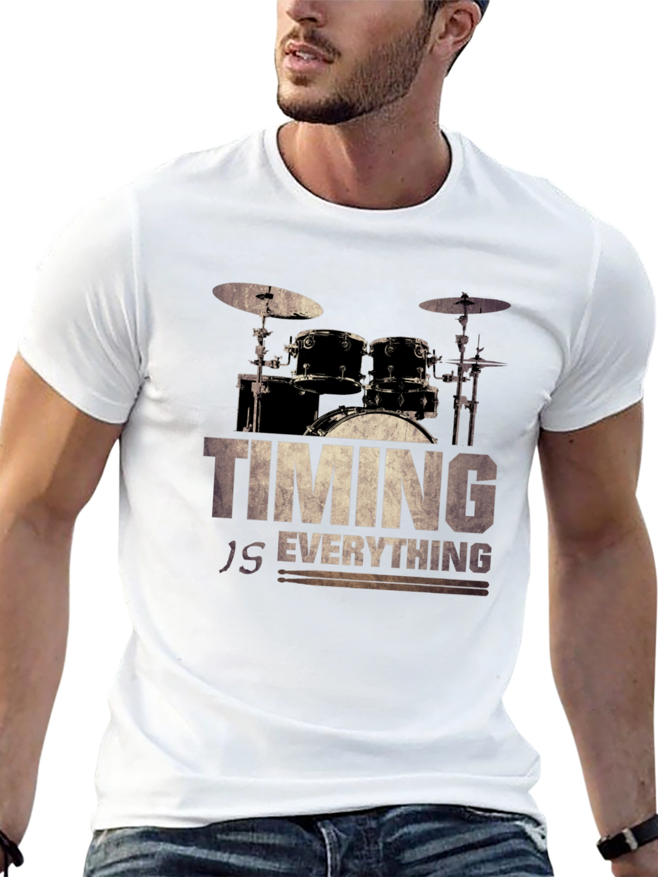 Timing Is Everything Drum Set Graphic Tee