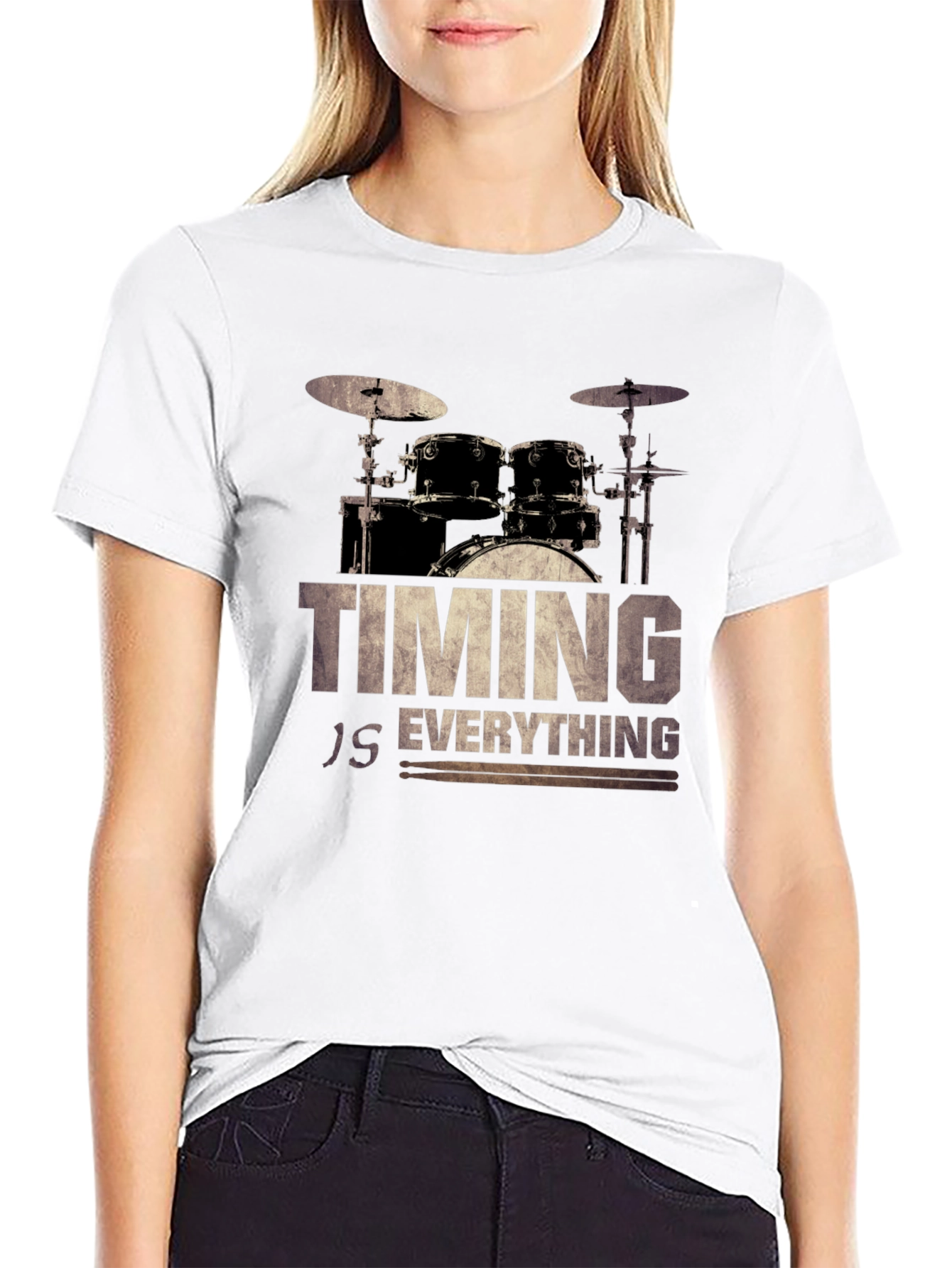 Timing Is Everything Drum Set Graphic Tee