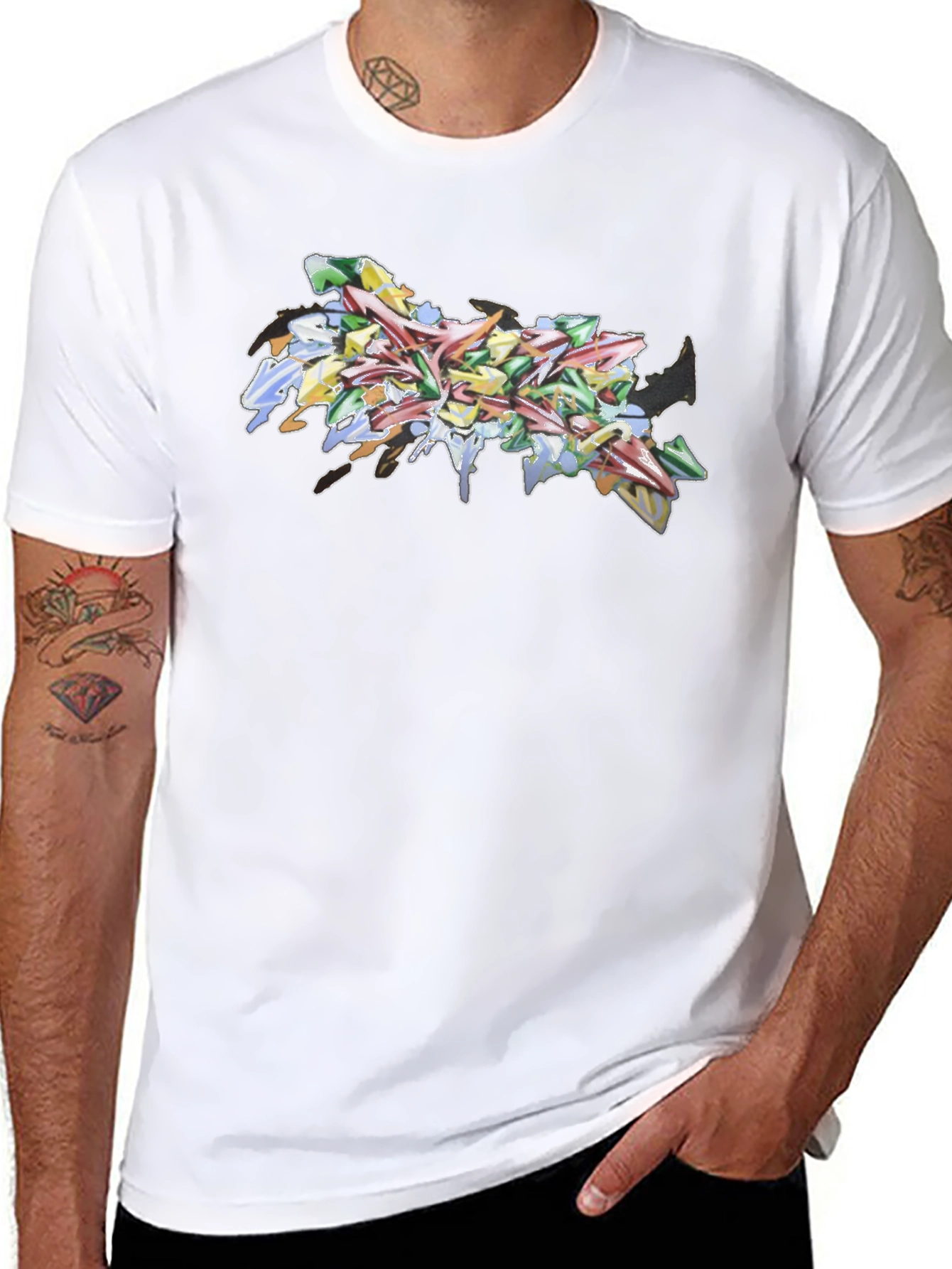 Abstract Graffiti Art Black Tee