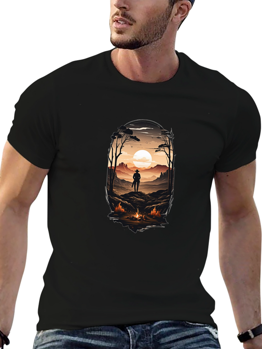 Western Landscape Graphic T-Shirt