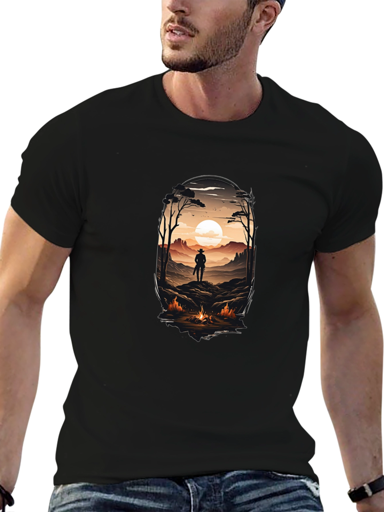 Western Landscape Graphic T-Shirt