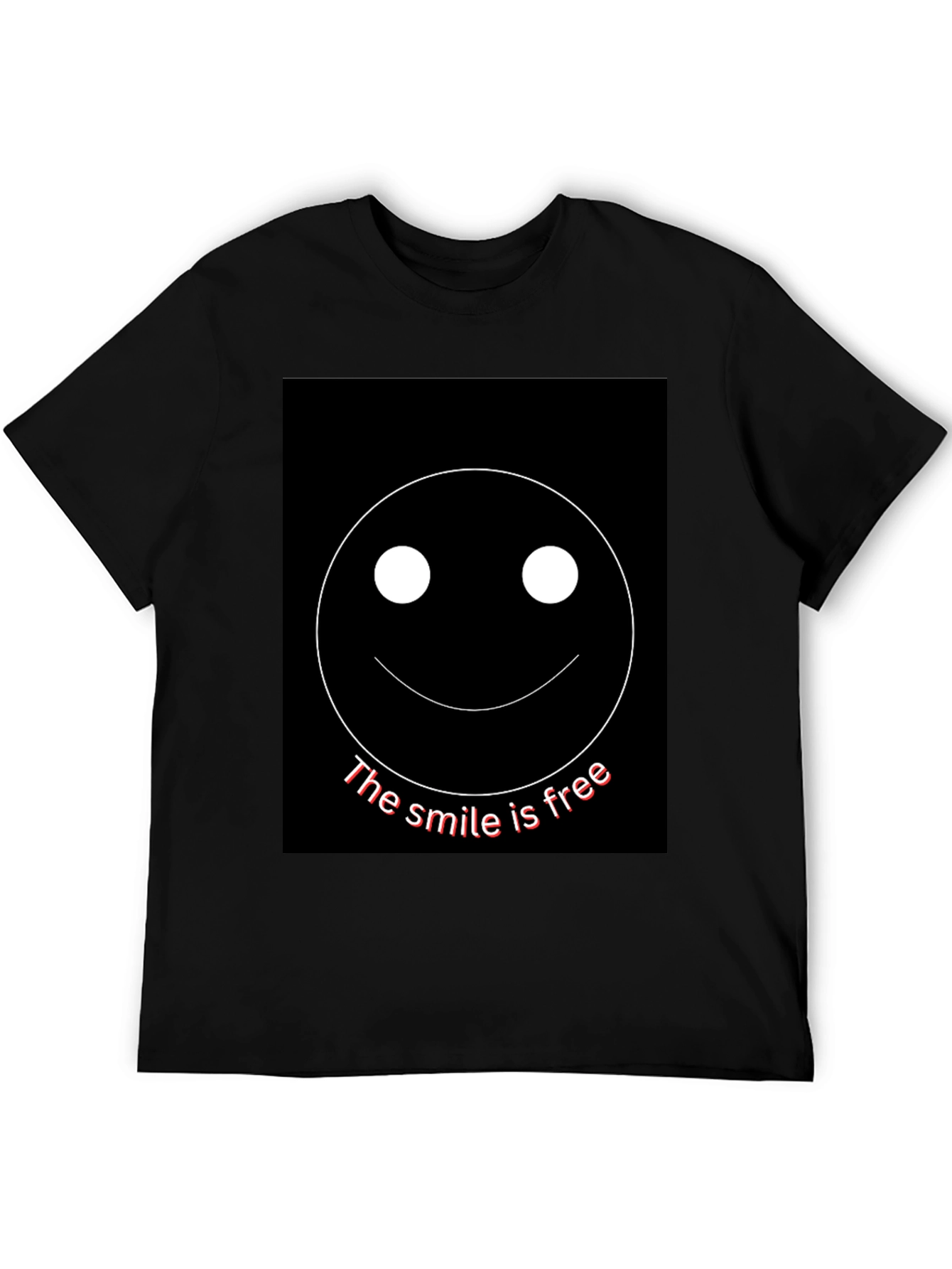 Smile is Free Black Graphic T-Shirt