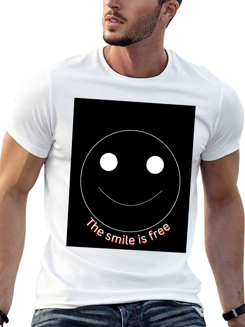 Smile is Free Black Graphic T-Shirt