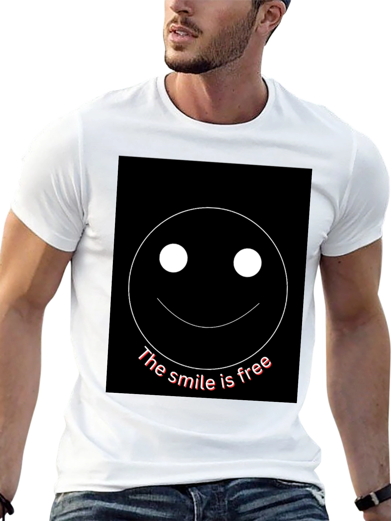 Smile is Free Black Graphic T-Shirt