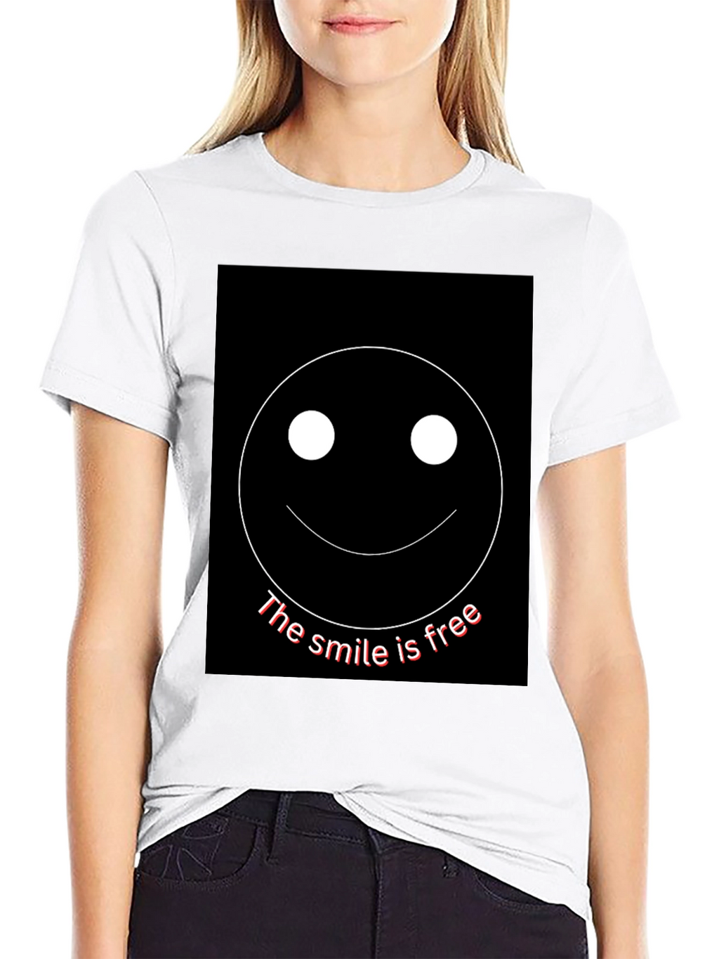 Smile is Free Black Graphic T-Shirt