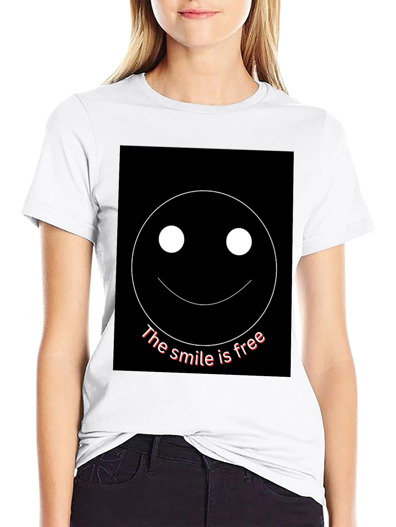 Smile is Free Black Graphic T-Shirt
