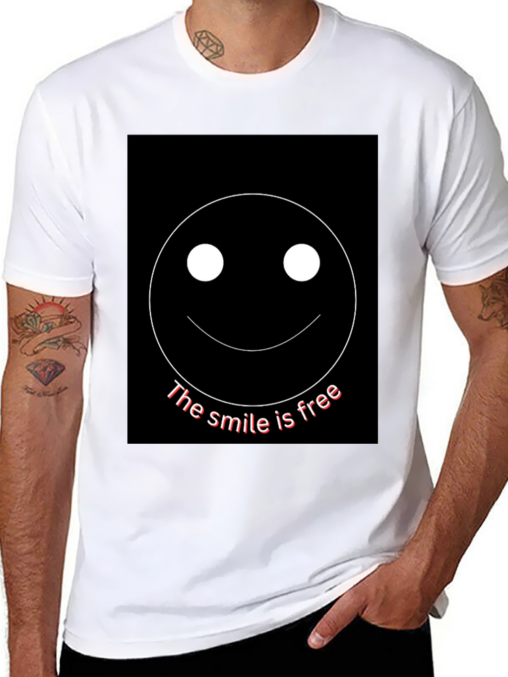 Smile is Free Black Graphic T-Shirt
