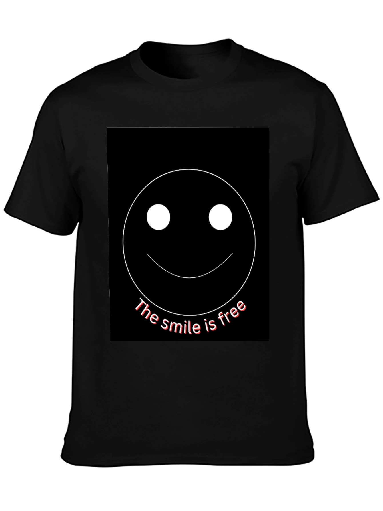 Smile is Free Black Graphic T-Shirt
