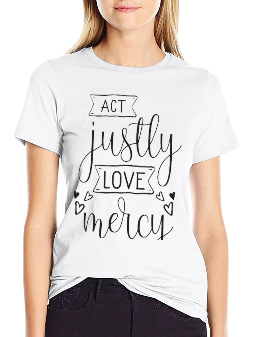 Act Justly Graphic Print Black T-Shirt