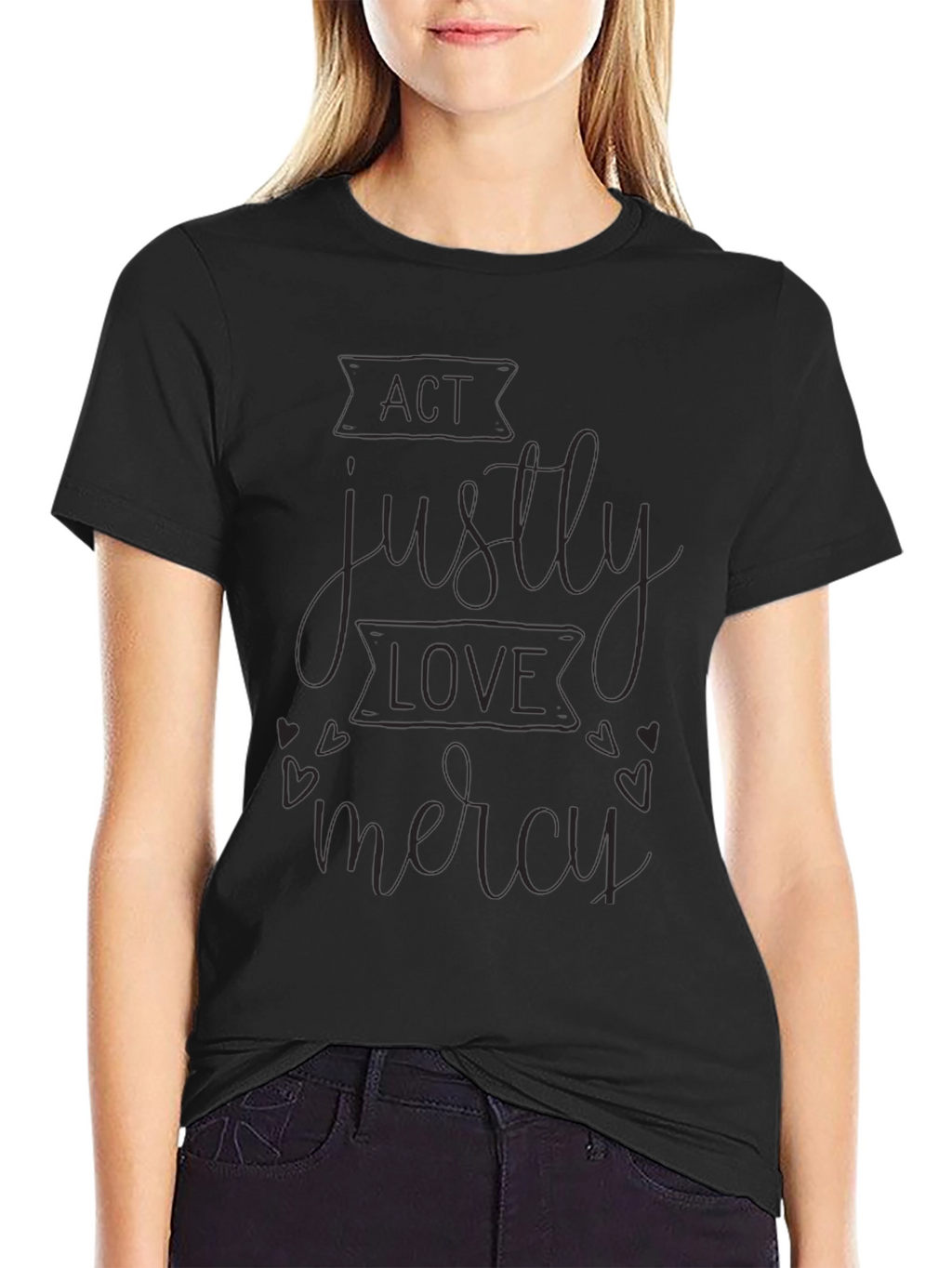 Act Justly Graphic Print Black T-Shirt
