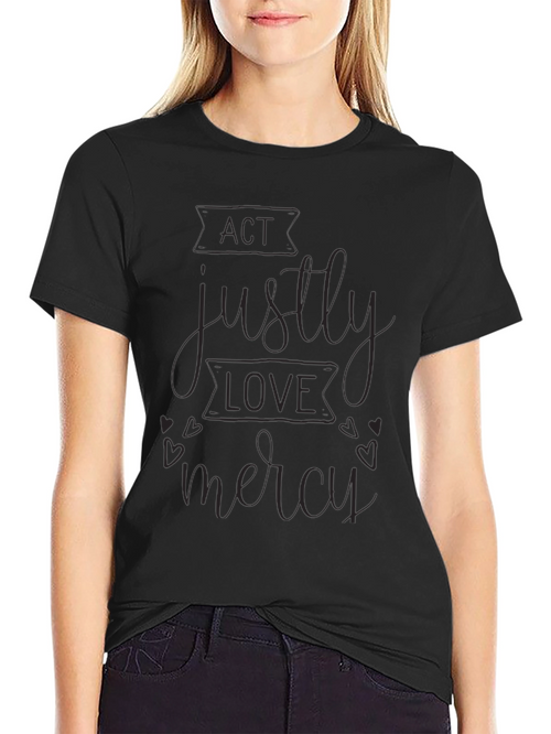 Act Justly Graphic Print Black T-Shirt