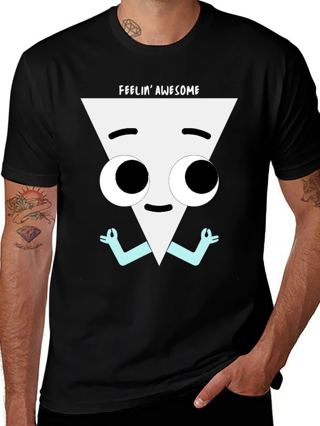 Feelin Awesome Graphic Tee - Meditating Triangle