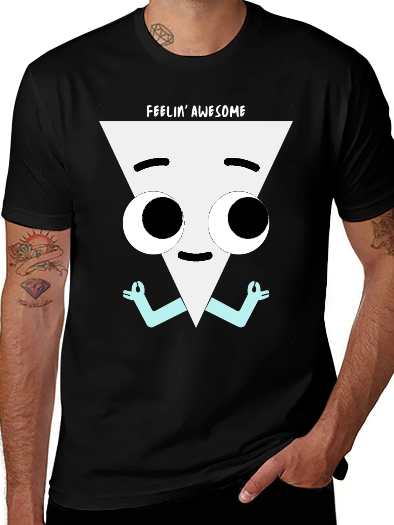 Feelin Awesome Graphic Tee - Meditating Triangle