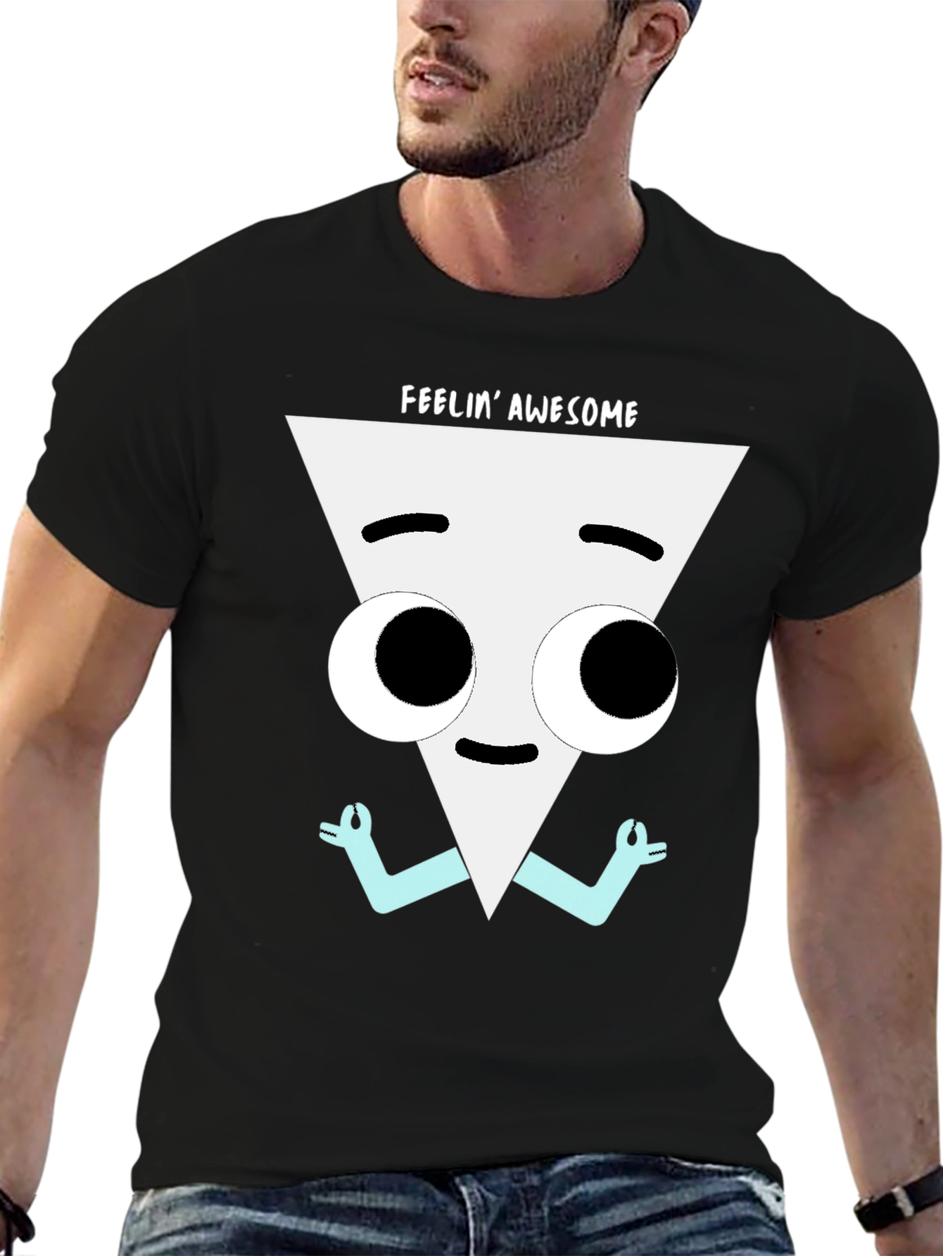 Feelin Awesome Graphic Tee - Meditating Triangle