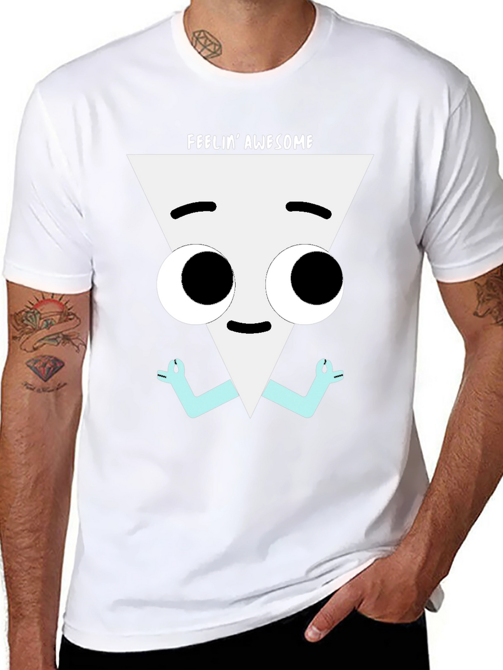 Feelin Awesome Graphic Tee - Meditating Triangle