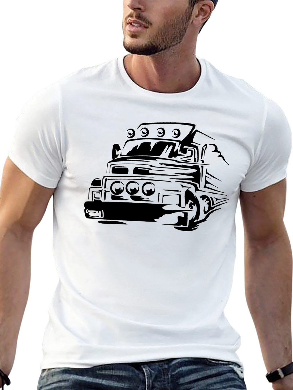 Black Truck Graphic Tee - Cool Automotive Design