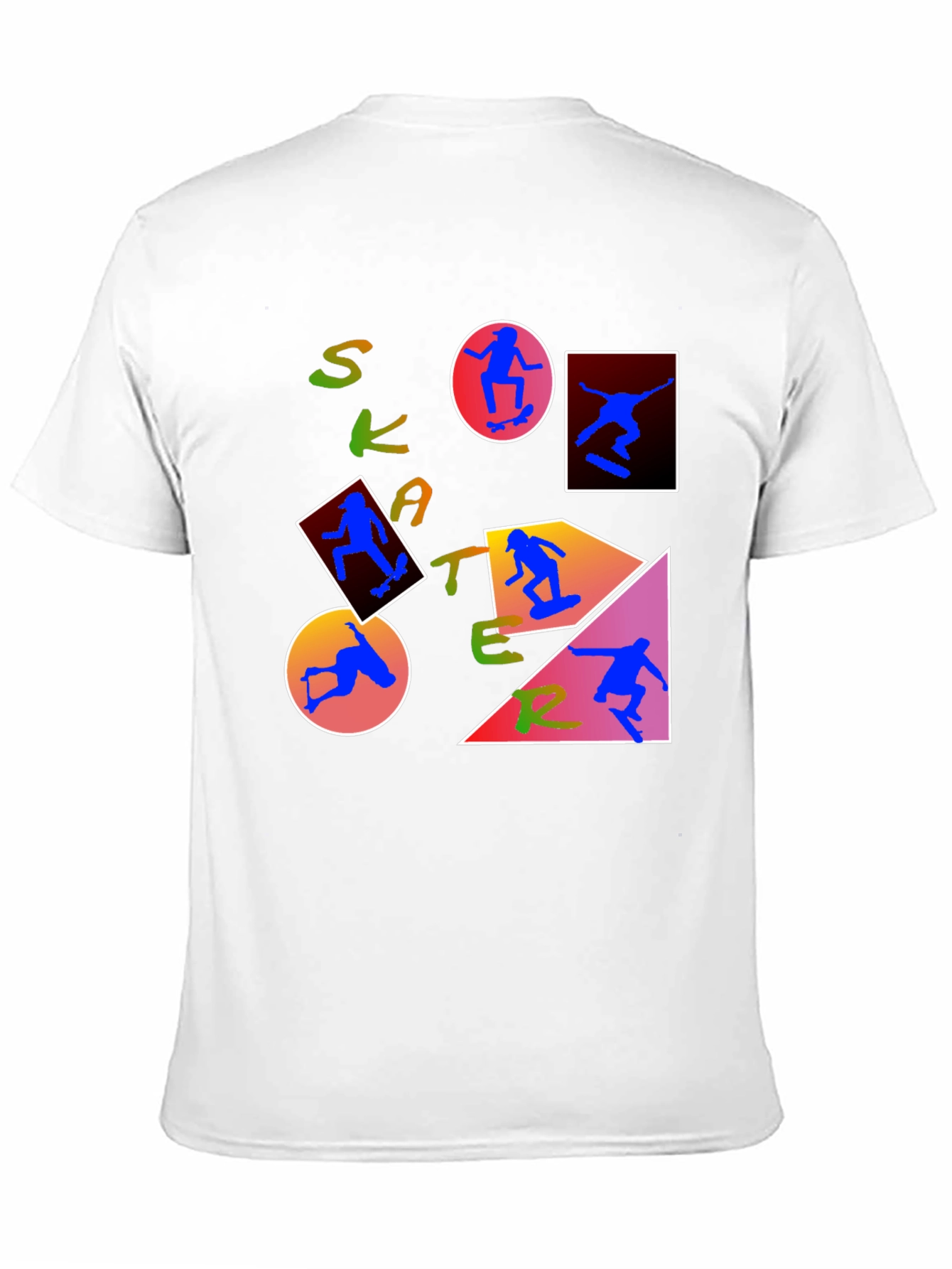 Skater Graphic Print T-Shirt - Trendy Crew Neck Tee