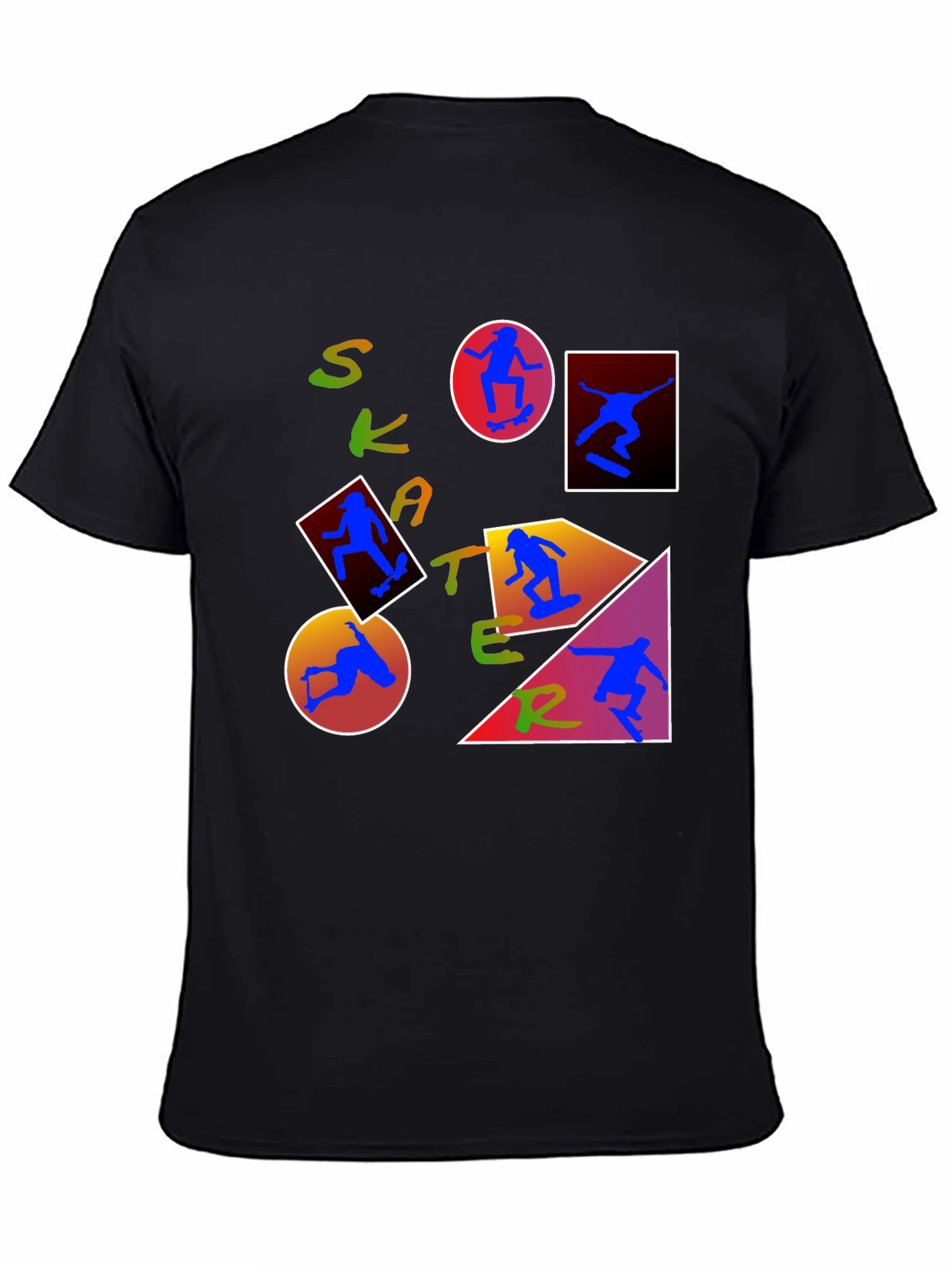 Skater Graphic Print T-Shirt - Trendy Crew Neck Tee