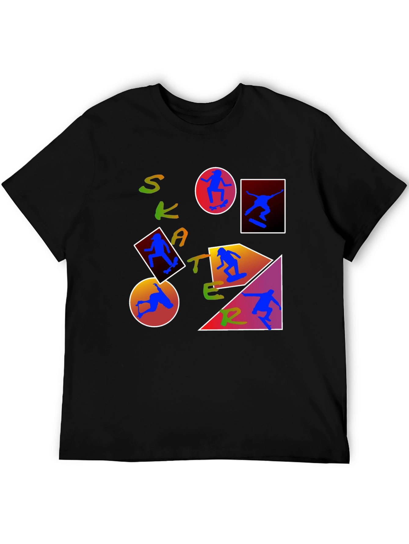 Skater Graphic Print T-Shirt - Trendy Crew Neck Tee