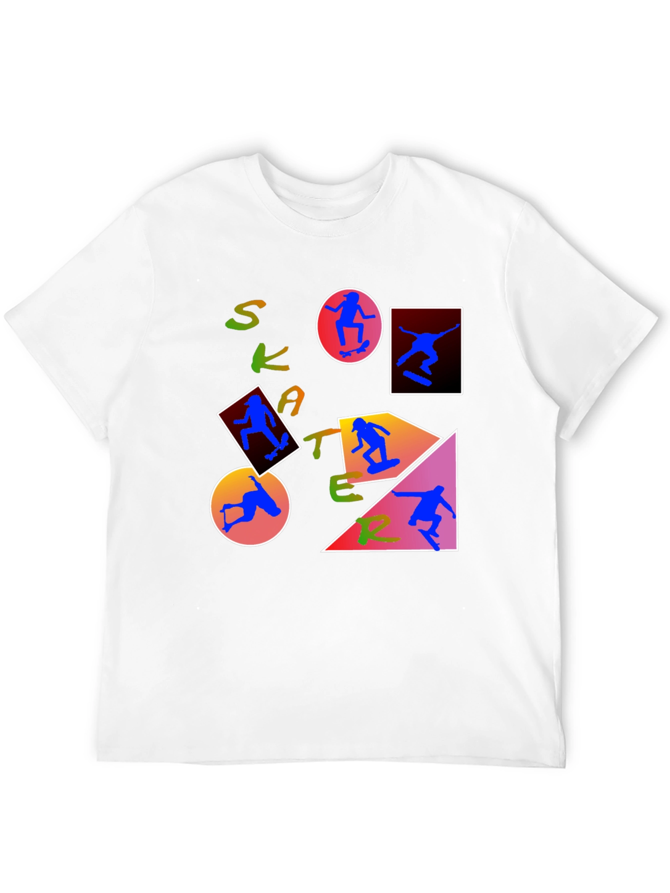 Skater Graphic Print T-Shirt - Trendy Crew Neck Tee