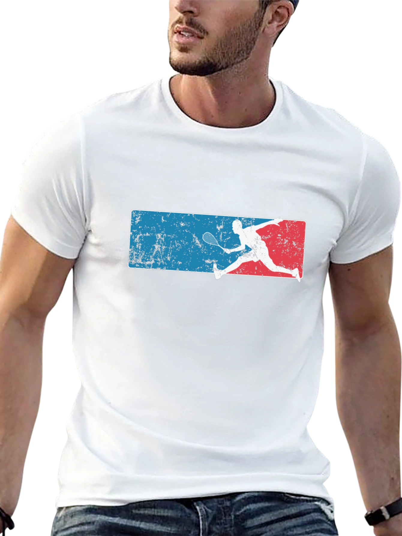 Badminton Player Graphic Tee - Black