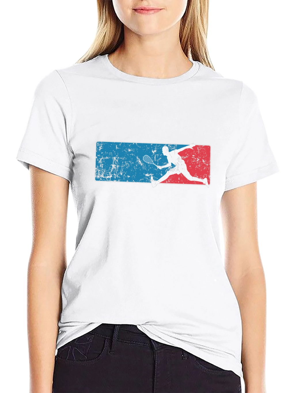Badminton Player Graphic Tee - Black