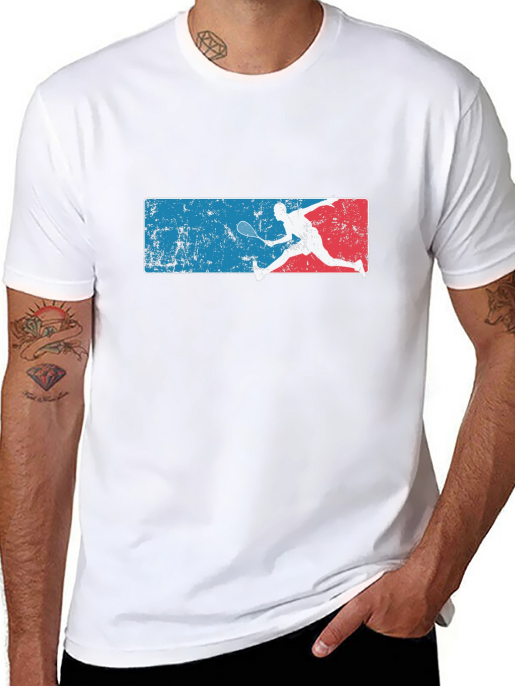 Badminton Player Graphic Tee - Black