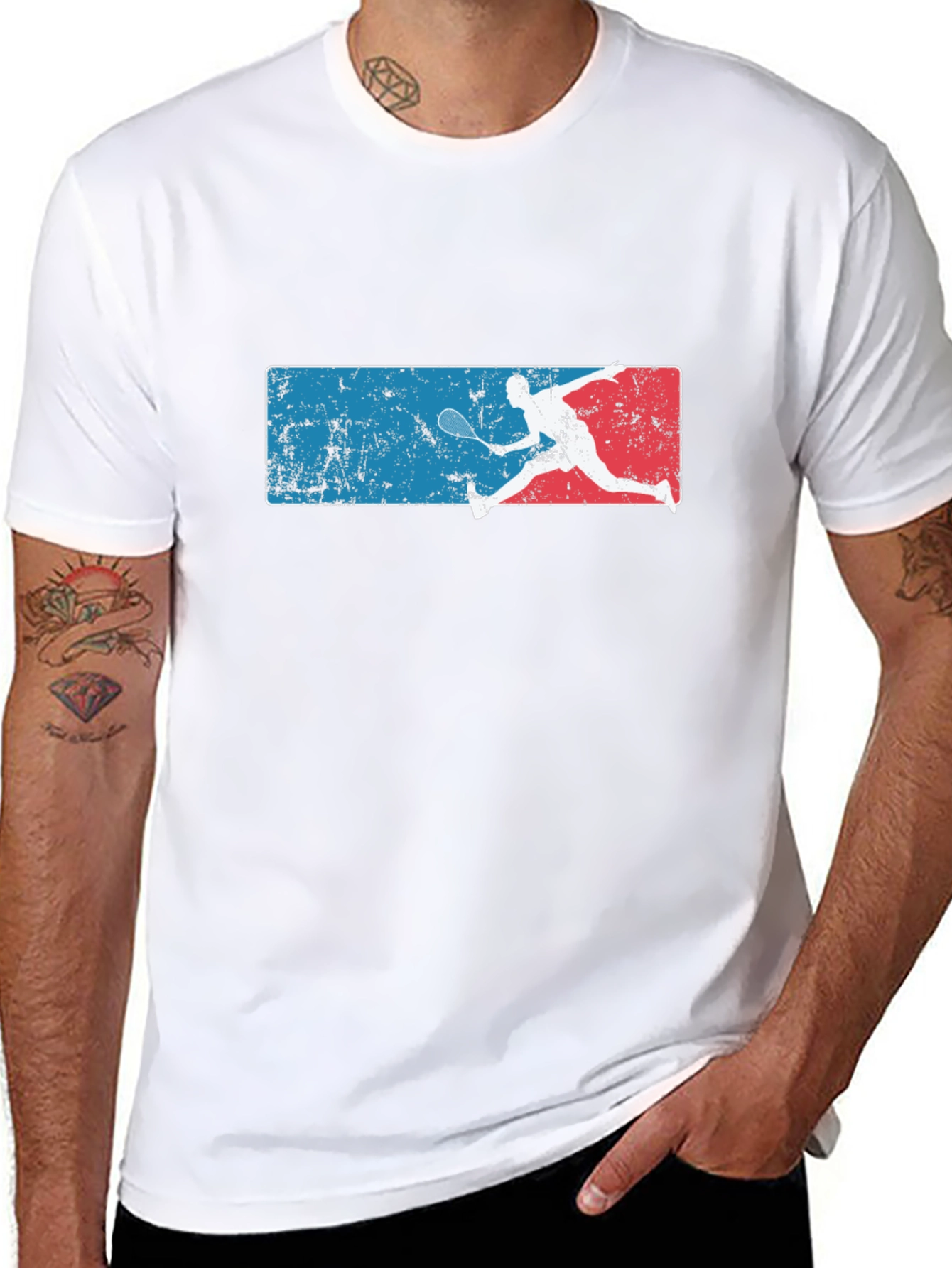 Badminton Player Graphic Tee - Black