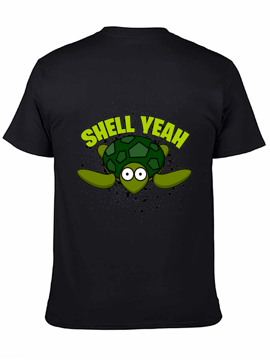 Shell Yeah Turtle Graphic Tee - Black Cotton T-Shirt