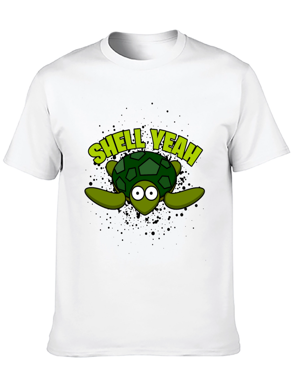 Shell Yeah Turtle Graphic Tee - Black Cotton T-Shirt