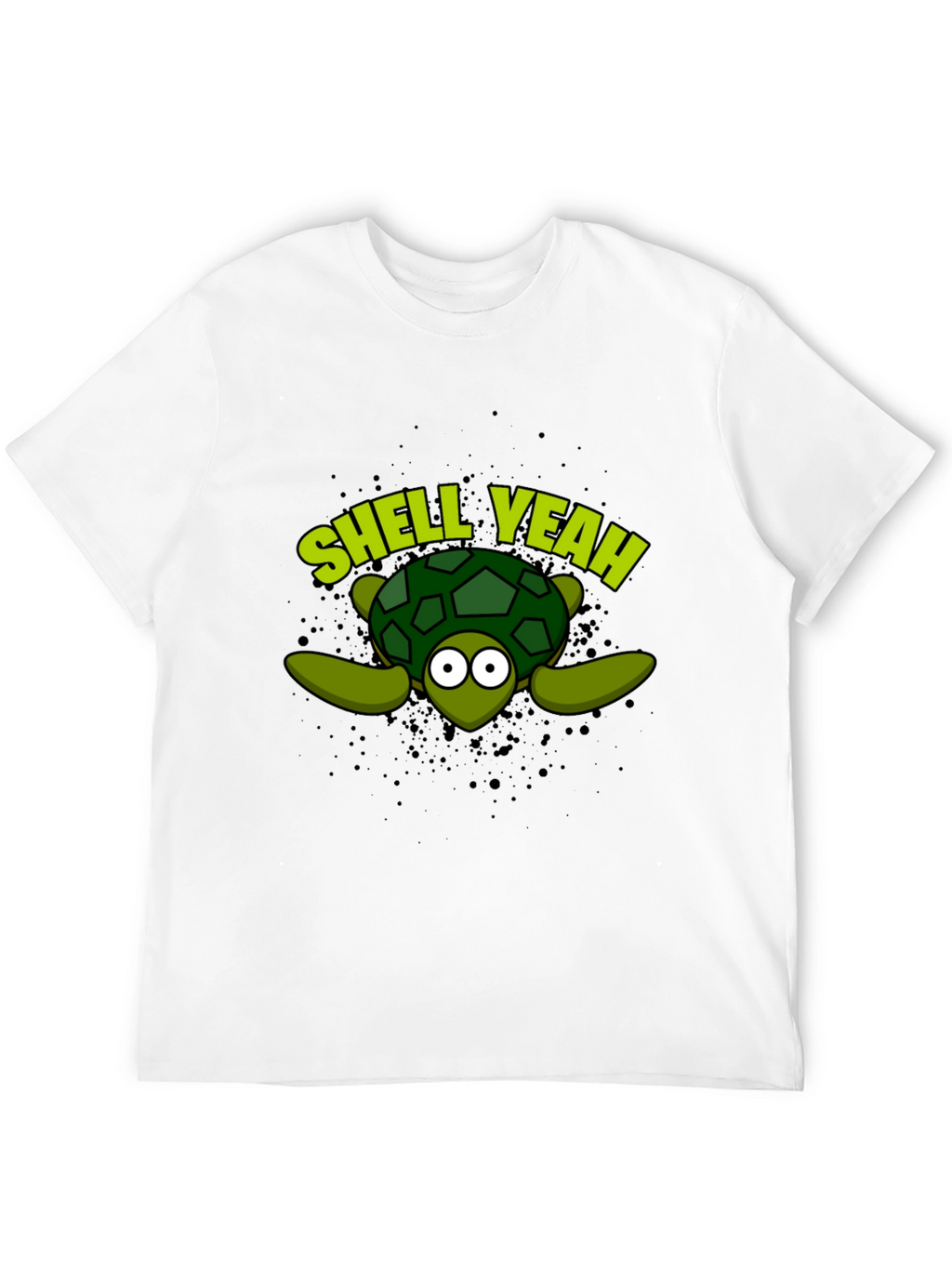 Shell Yeah Turtle Graphic Tee - Black Cotton T-Shirt