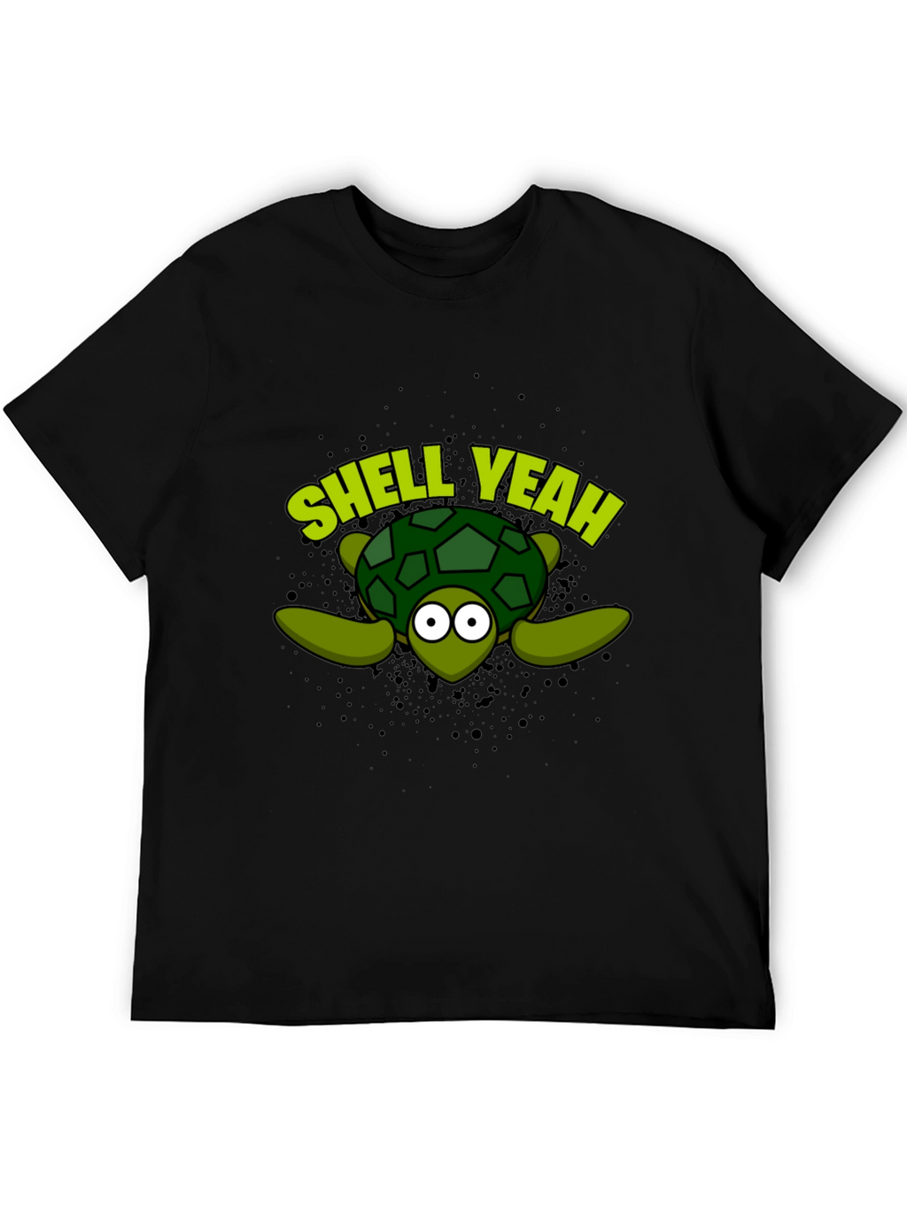 Shell Yeah Turtle Graphic Tee - Black Cotton T-Shirt
