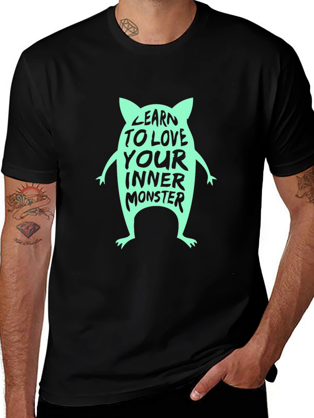 Learn to Love Your Inner Monster Black T-Shirt