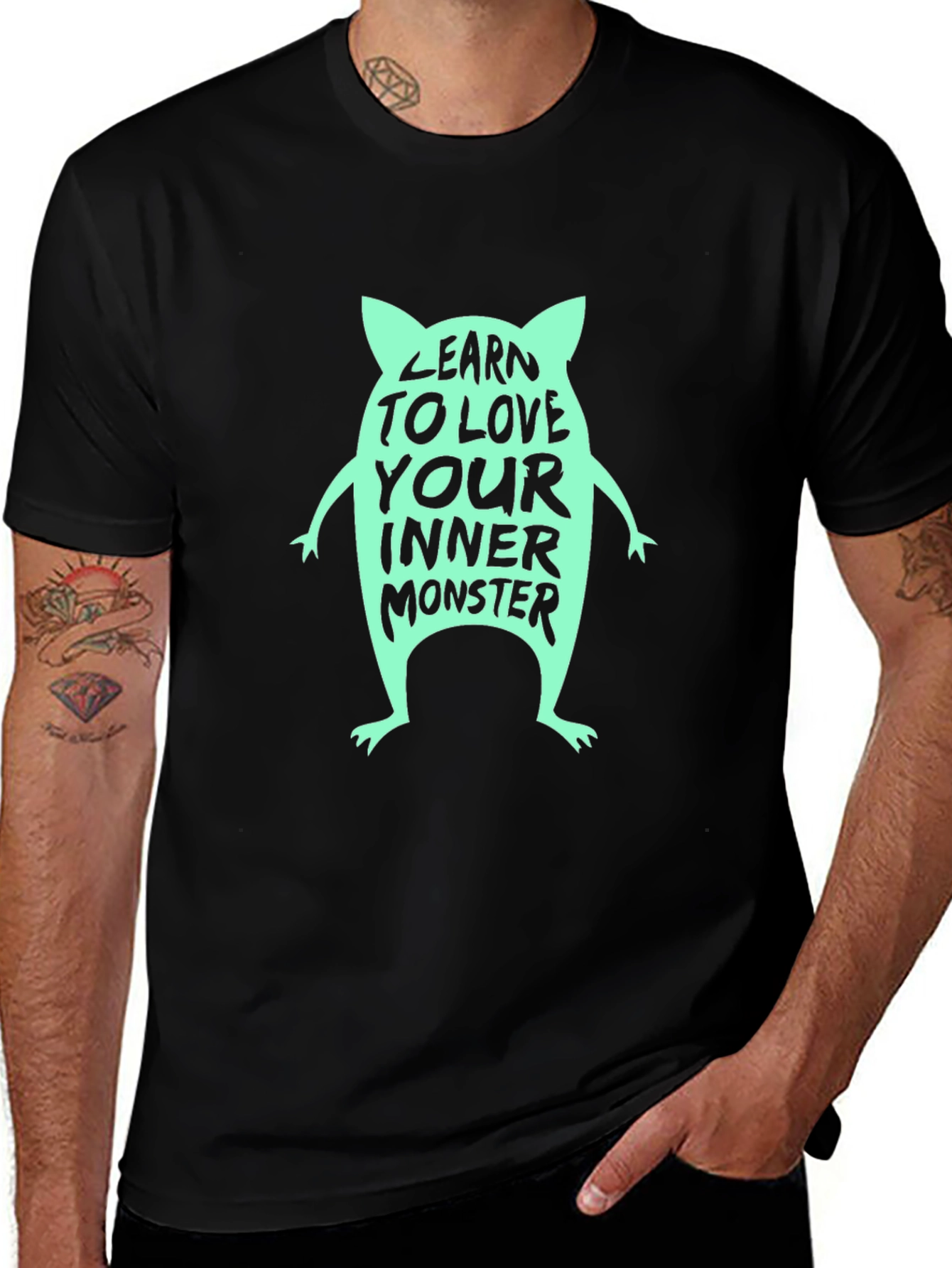 Learn to Love Your Inner Monster Black T-Shirt