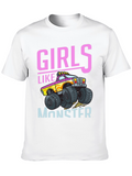 Girls Like Monster Trucks Black Graphic Tee