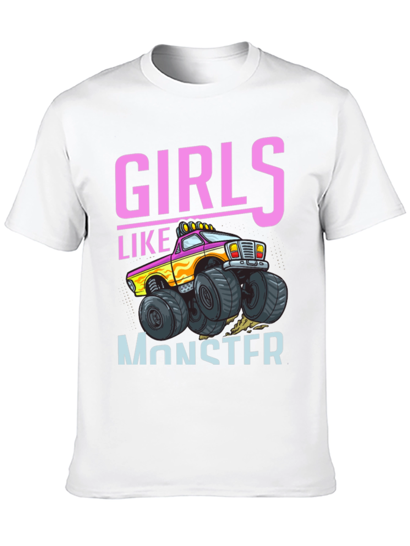 Girls Like Monster Trucks Black Graphic Tee