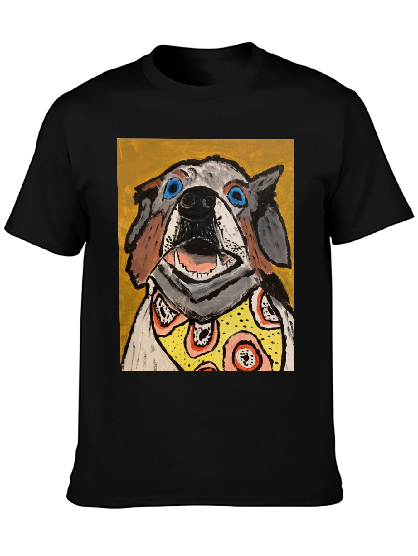 Colorful Dog Portrait T-Shirt – Artistic Dog Lover Tee