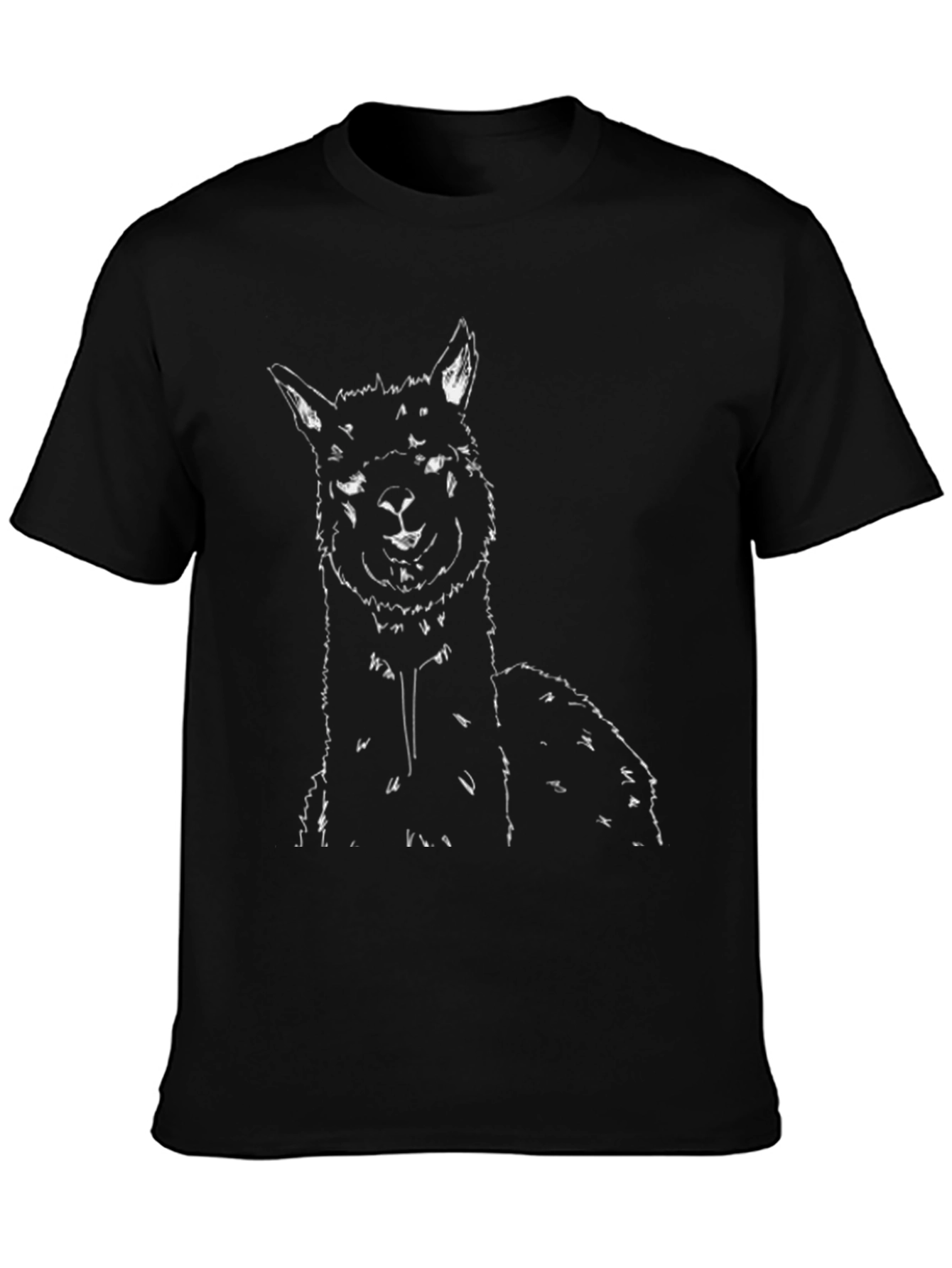 Alpaca Graphic Tee - Stylish Mens Black T-Shirt