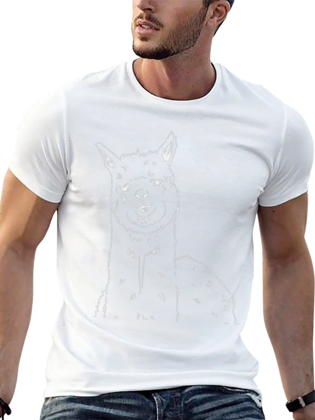 Alpaca Graphic Tee - Stylish Mens Black T-Shirt