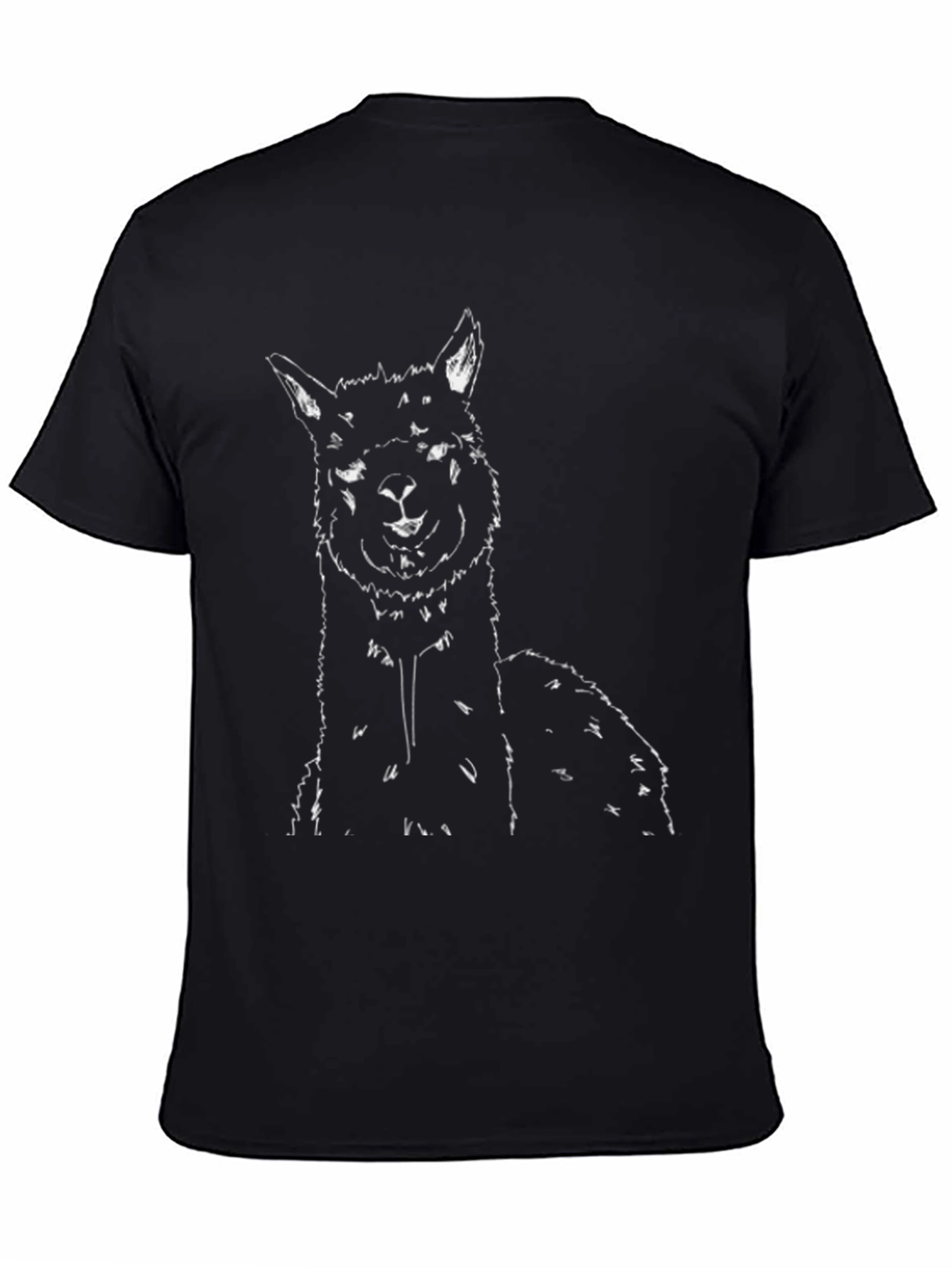 Alpaca Graphic Tee - Stylish Mens Black T-Shirt