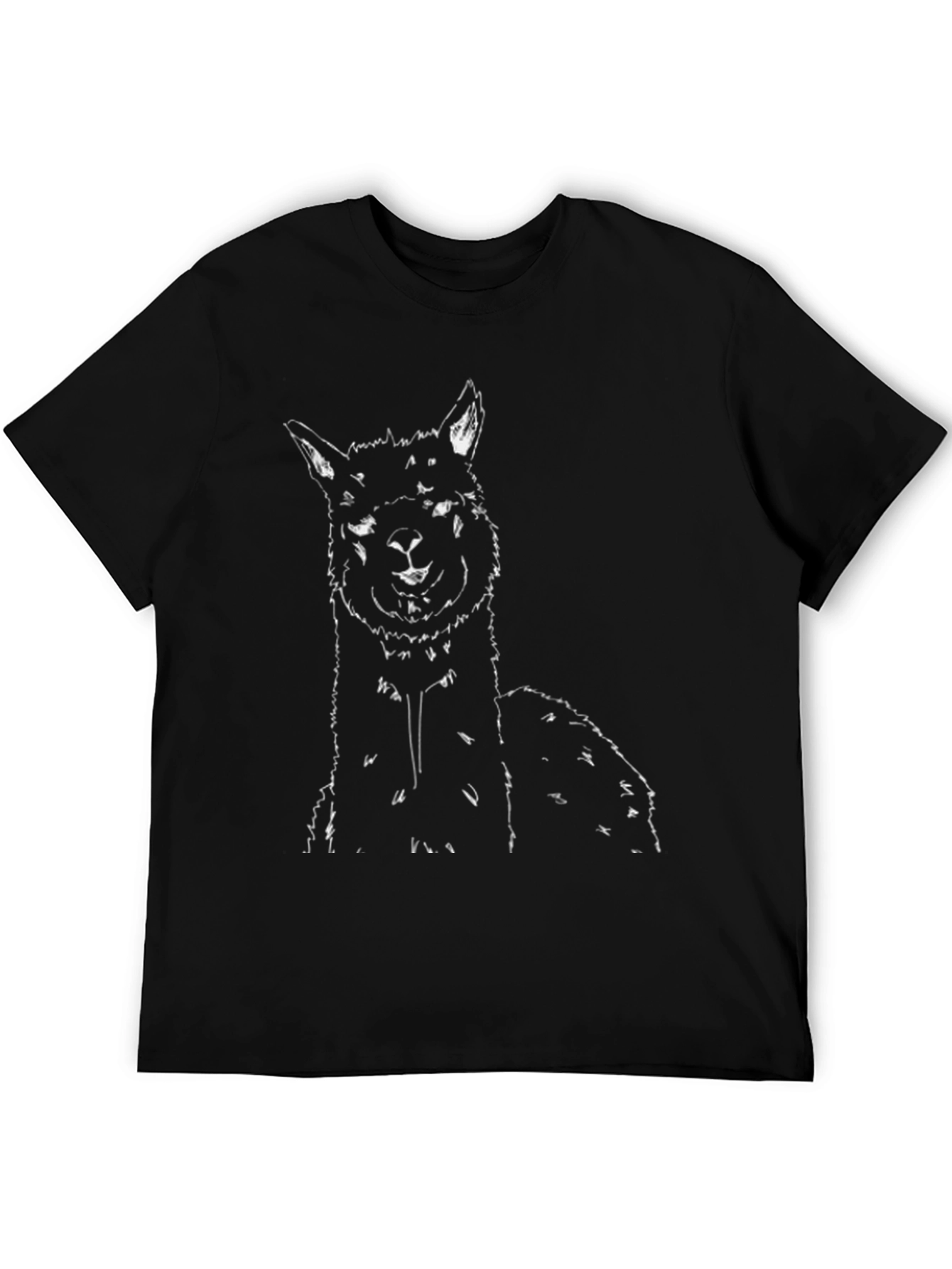 Alpaca Graphic Tee - Stylish Mens Black T-Shirt
