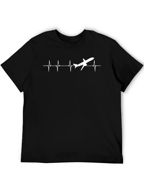 Airplane Heartbeat T-Shirt - Aviation Enthusiast Tee