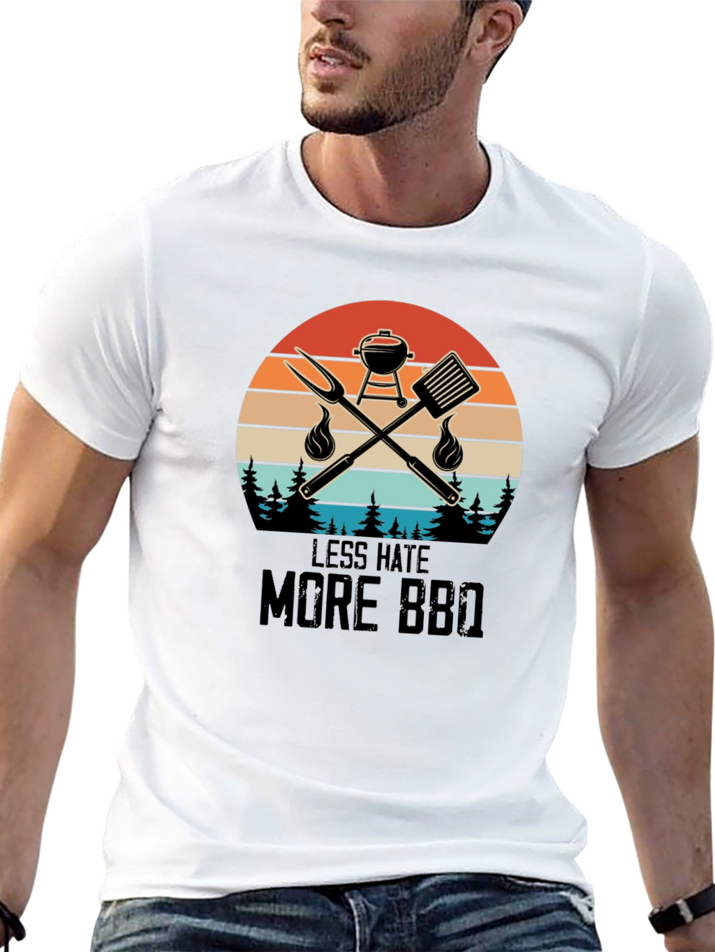 Less Hate More BBQ Graphic Tee